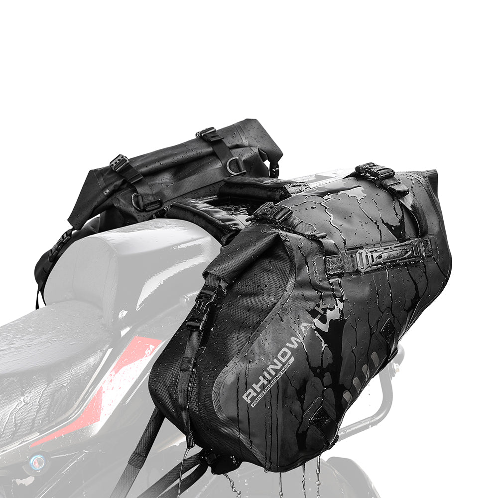Rhinowalk Motorcycle Bag 28L Waterproof 2 Pcs Universal Fit Motorcycle  Pannier Bag Saddle Bags Side Storage Fork Travel Luggage