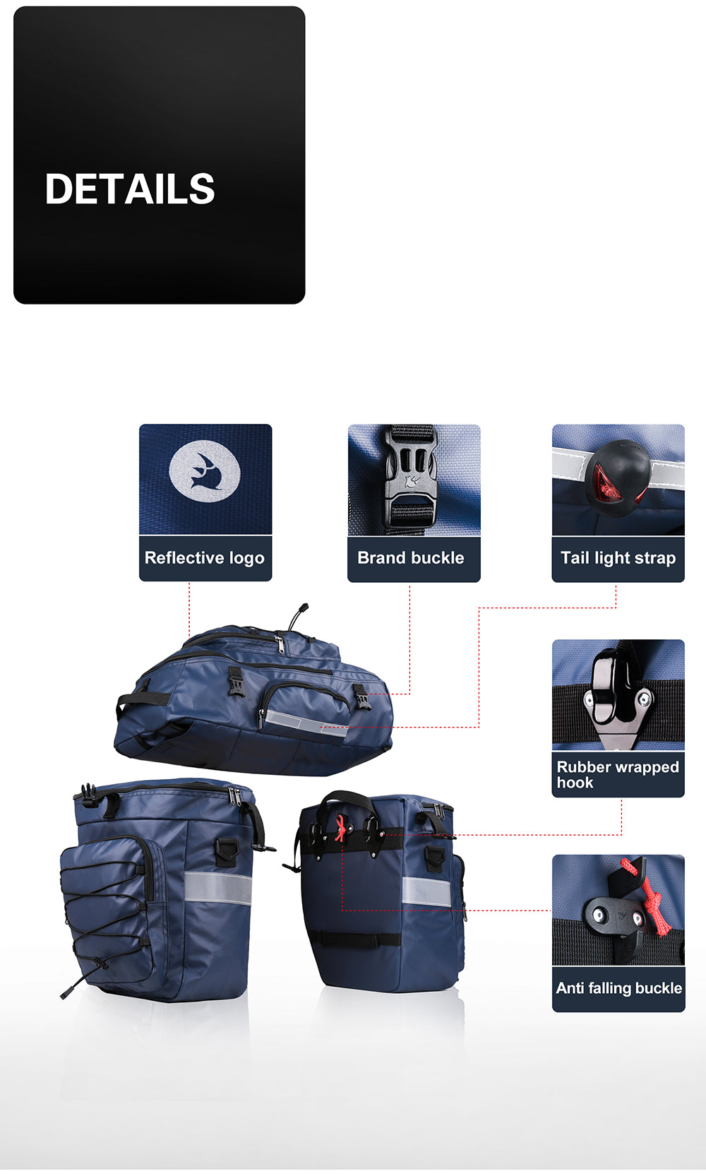 3 in 1 Multifuction Bicycle Pannier Bicycle Cargo Bag