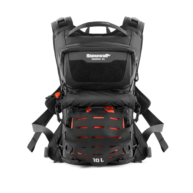10L Motorcycle Riding Backpack, Adventure Hydration Backpack with Protective Back Padding, Rain Cover & Chest Pack Compatibility