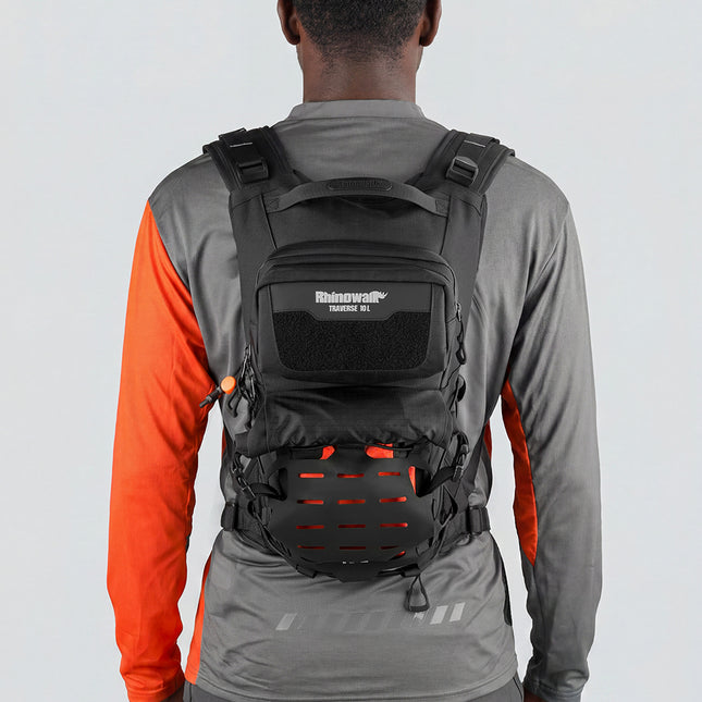 10L Motorcycle Riding Backpack, Adventure Hydration Backpack with Protective Back Padding, Rain Cover & Chest Pack Compatibility
