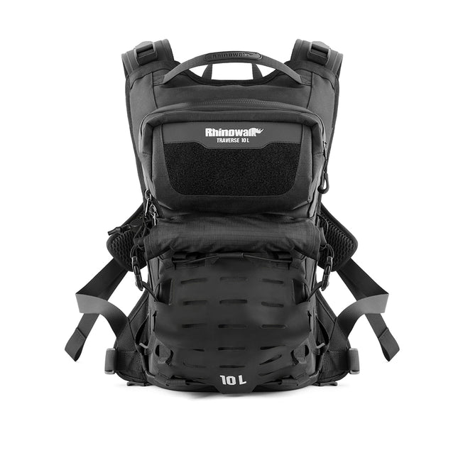 10L Motorcycle Riding Backpack, Adventure Hydration Backpack with Protective Back Padding, Rain Cover & Chest Pack Compatibility