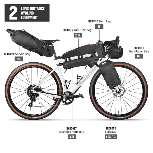Proposal B black complete 42.5L Wilderness bikepacking bag set