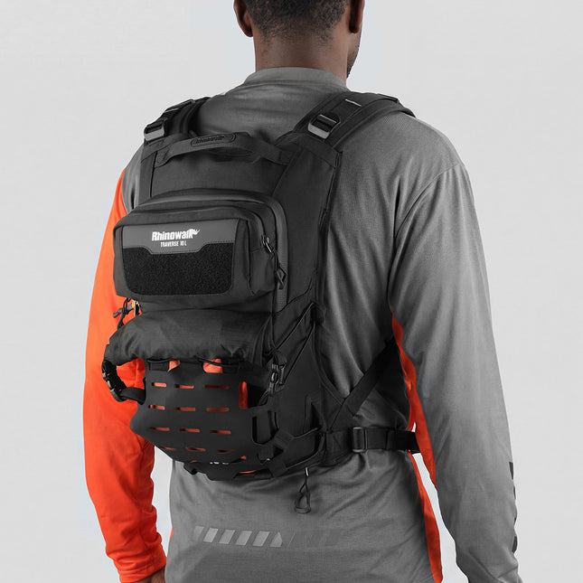 10L Motorcycle Riding Backpack, Adventure Hydration Backpack with Protective Back Padding, Rain Cover & Chest Pack Compatibility