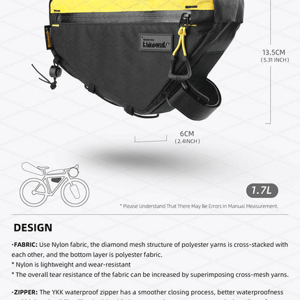 1.7l Triangle frame bag-Wilderness Series