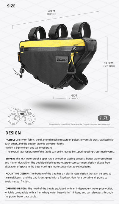 1.7l Triangle frame bag-Wilderness Series