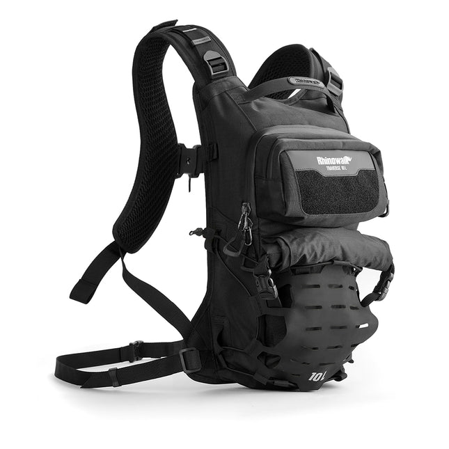 10L Motorcycle Riding Backpack, Adventure Hydration Backpack with Protective Back Padding, Rain Cover & Chest Pack Compatibility