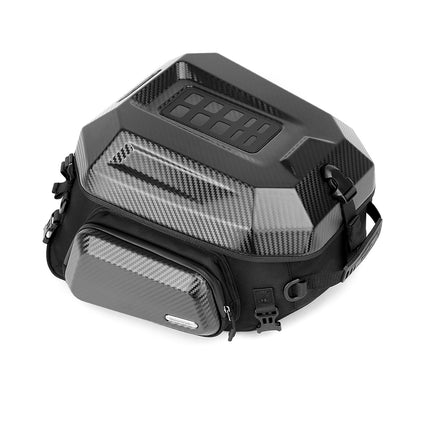 Expandable Hard Shell Motorcycle Tail Bag 23L-35L Waterproof Rear Seat Travel Bag