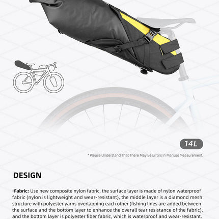 14l Waterproof harness saddle bag -Wilderness Series