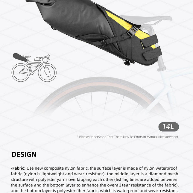 14l Waterproof harness saddle bag -Wilderness Series