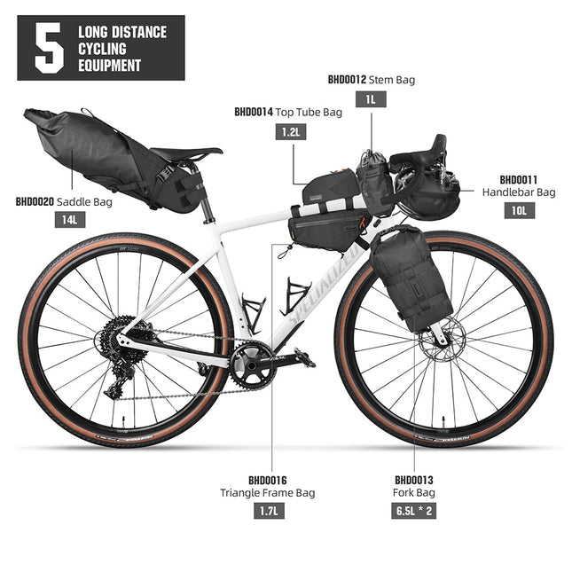 Proposal A black complete 40.9L Wilderness bikepacking bag set