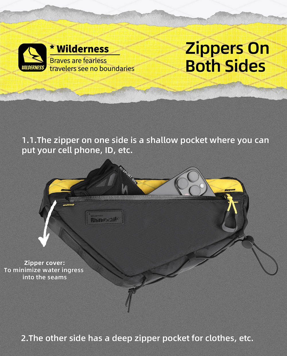 1.7l Triangle frame bag-Wilderness Series