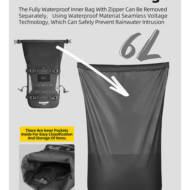 6L Waterproof Motorcycle Crash Bar Bag – Mechanic Series