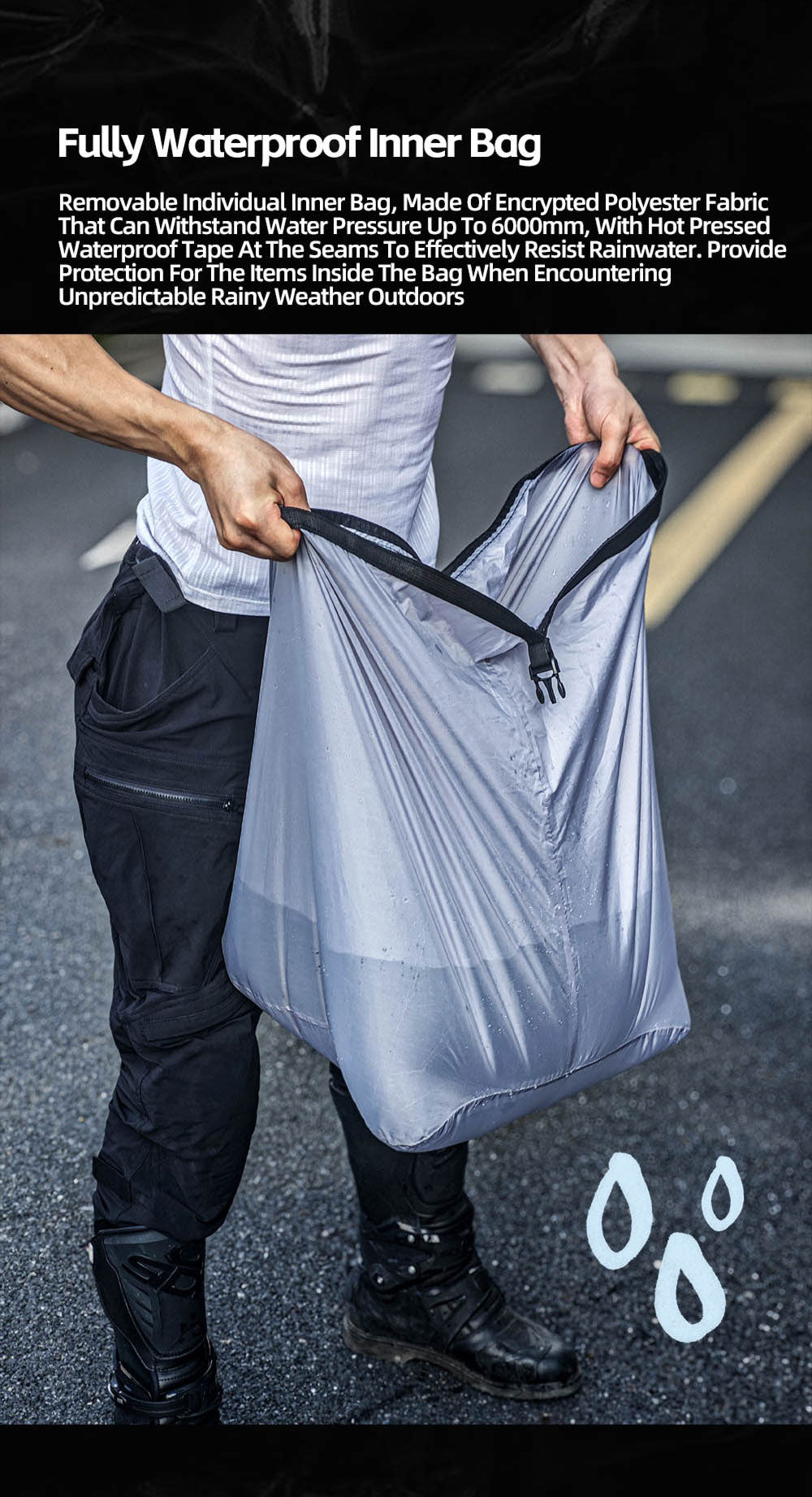 23L-35L ABS Hard Shell Tail  Bag with Expandable