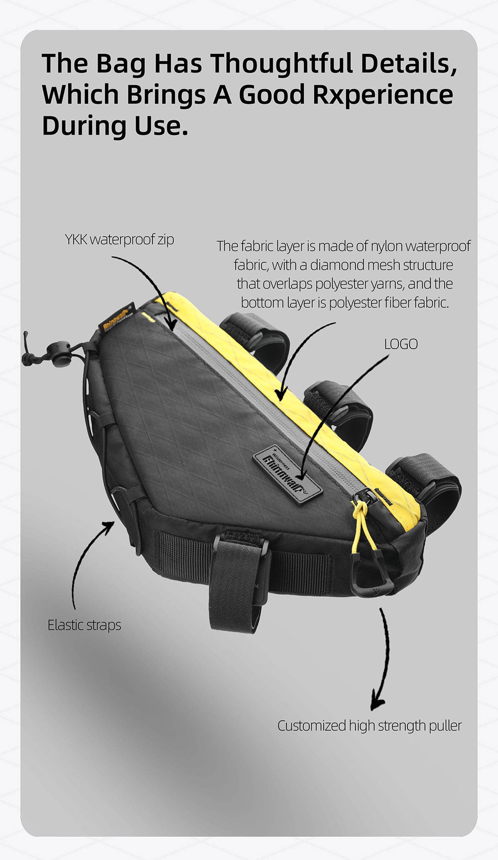 1.7l Triangle frame bag-Wilderness Series