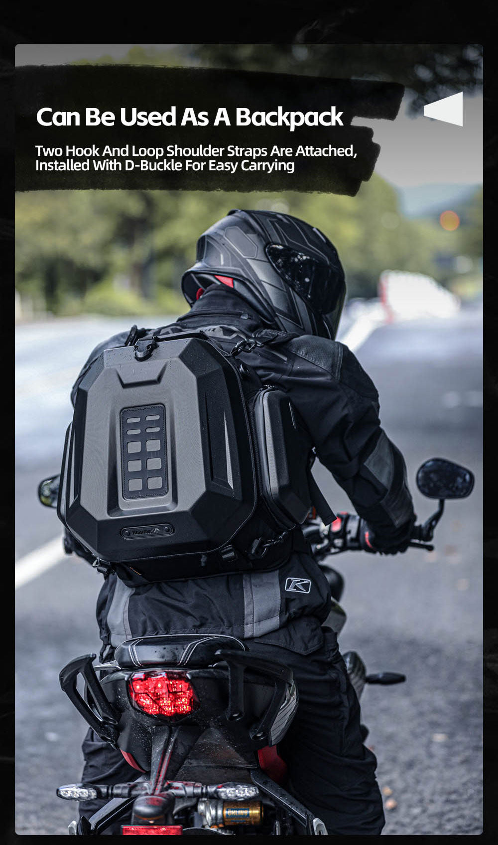 23L-35L ABS Hard Shell Tail  Bag with Expandable