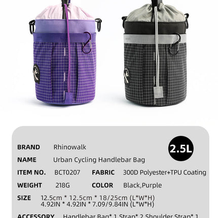 2.5L Casual Bike Handlebar/Stem Bag