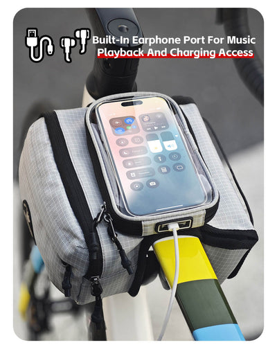 Bike Frame Tube Bag WithTouchable Phone Holder