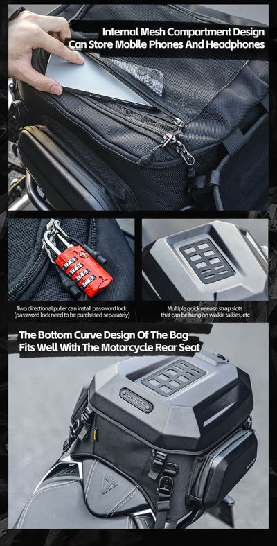 23L-35L ABS Hard Shell Tail  Bag with Expandable