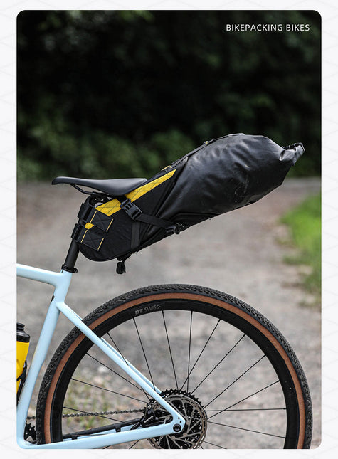 Rider packing the removable Wilderness dry bag
