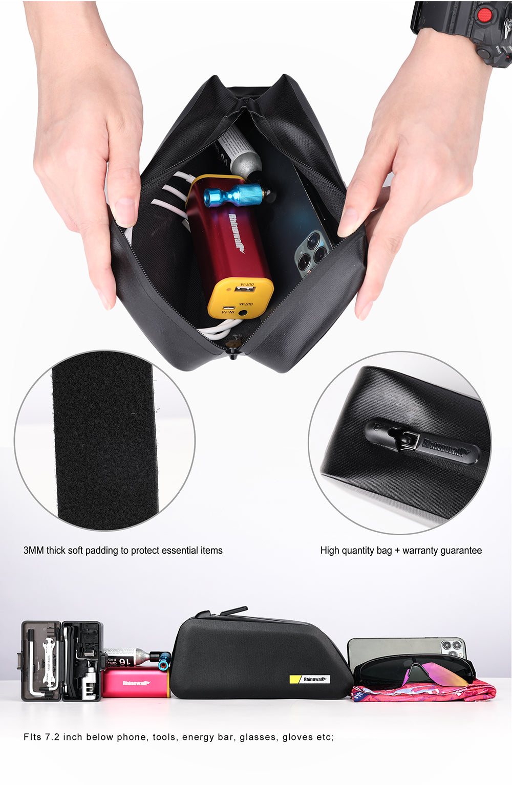 1.3 Liter Waterproof Bike Top Tube Bag - K32