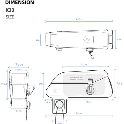 Waterproof Top Tube Bag with Magnetic Locking