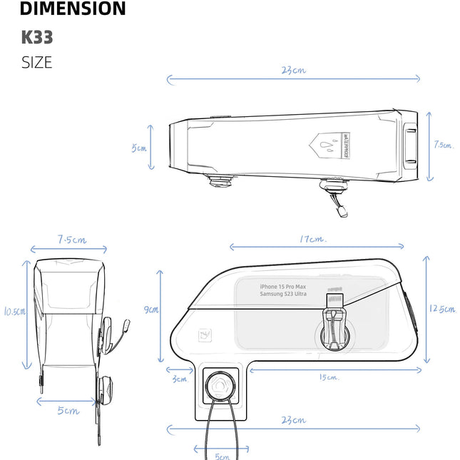 Waterproof Top Tube Bag with Magnetic Locking