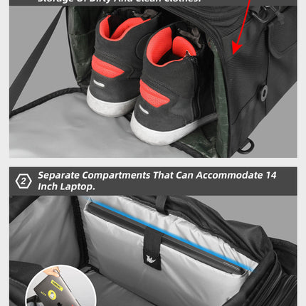 50–70L Motorcycle Tail Bag – Waterproof Touring Seat Bag