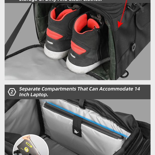 50–70L Motorcycle Tail Bag – Waterproof Touring Seat Bag