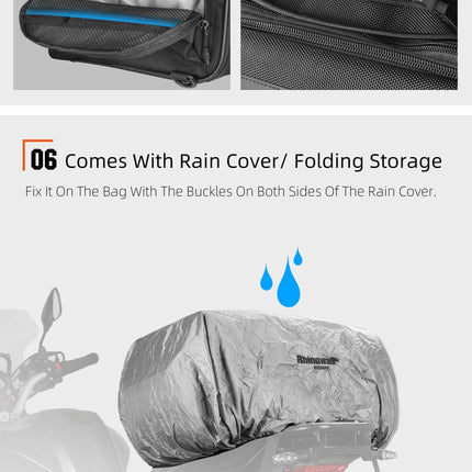 50–70L Motorcycle Tail Bag – Waterproof Touring Seat Bag