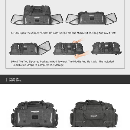 50–70L Motorcycle Tail Bag – Waterproof Touring Seat Bag