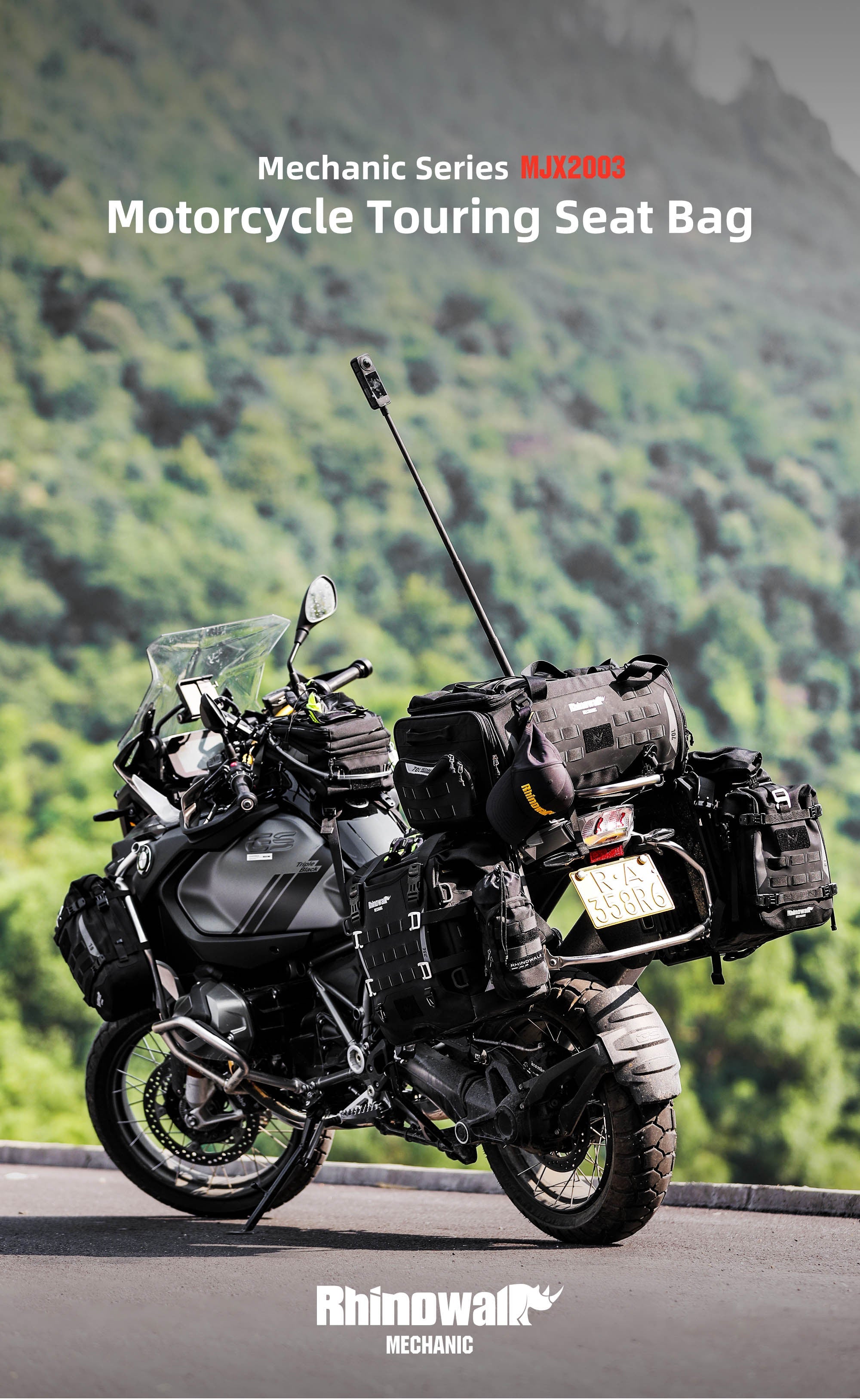 50–70L Motorcycle Tail Bag – Waterproof Touring Seat Bag