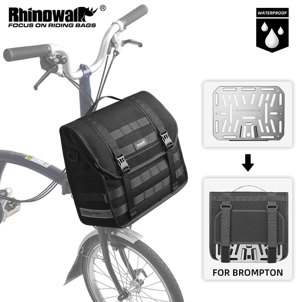 Quick release handlebar bag+mounting plate for Brompton Bikes