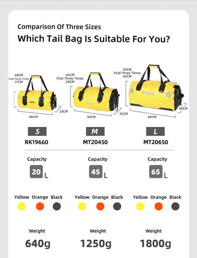 65L Waterproof Motorcycle Duffle Bag