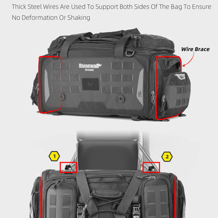50–70L Motorcycle Tail Bag – Waterproof Touring Seat Bag