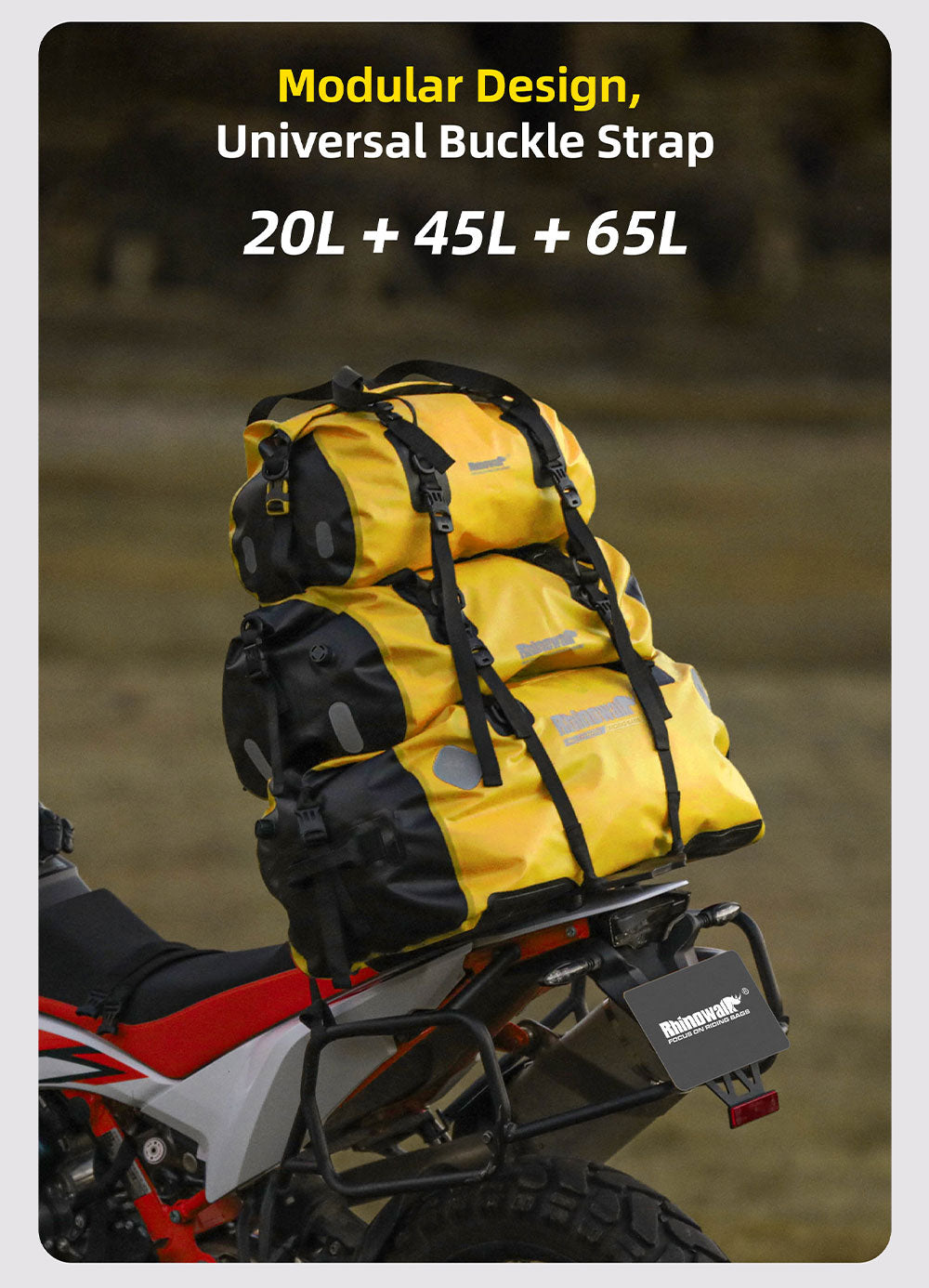 65L Waterproof Motorcycle Duffle Bag