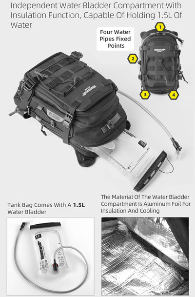 9l Tank Bag inc 1.5l Water Bladder