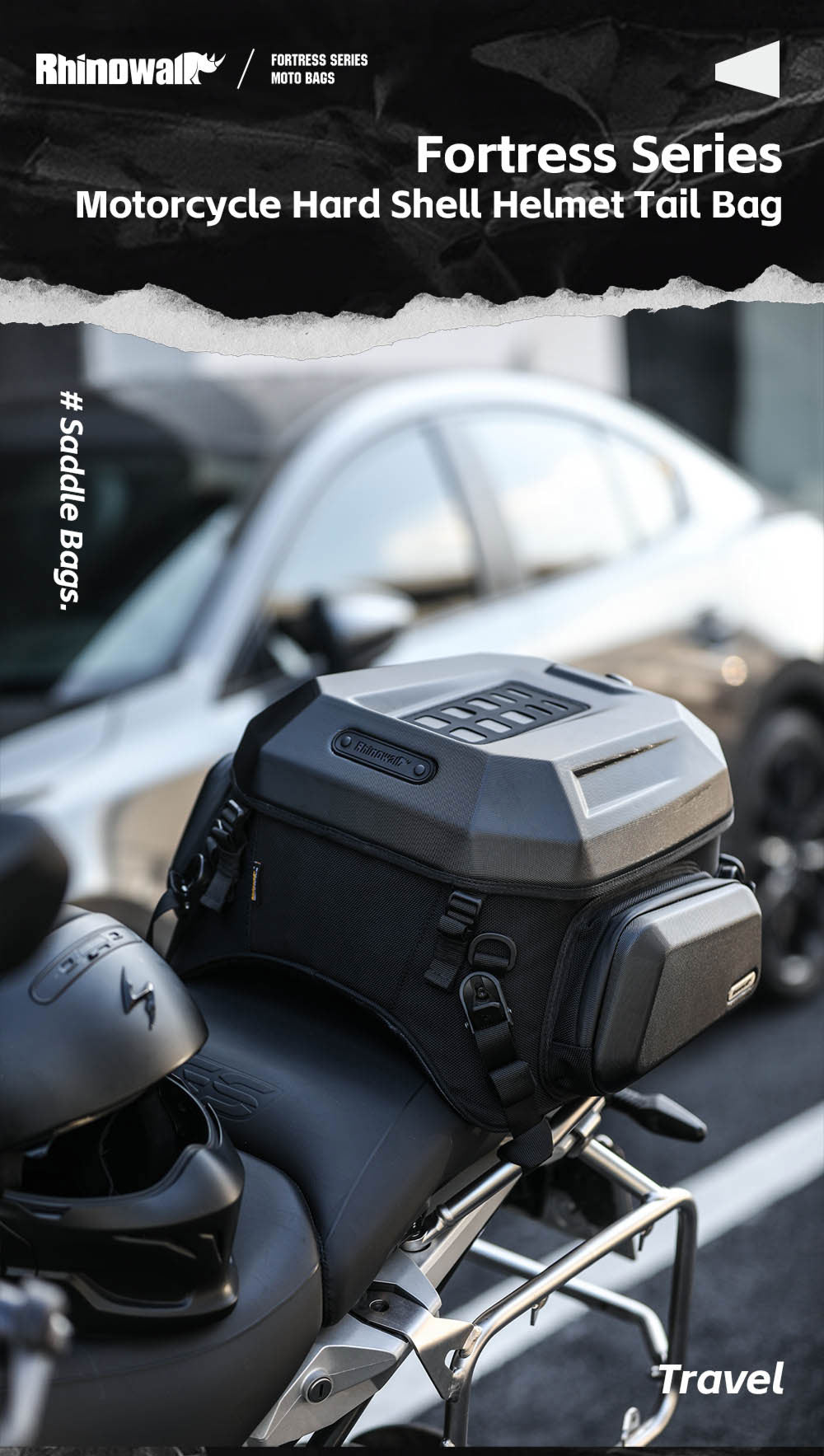 23L-35L ABS Hard Shell Tail  Bag with Expandable