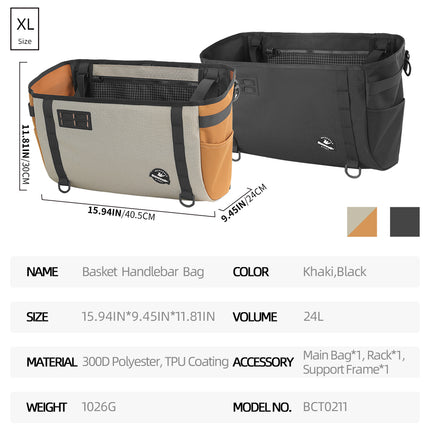 Grocery Handlebar Bag for Folding Bikes