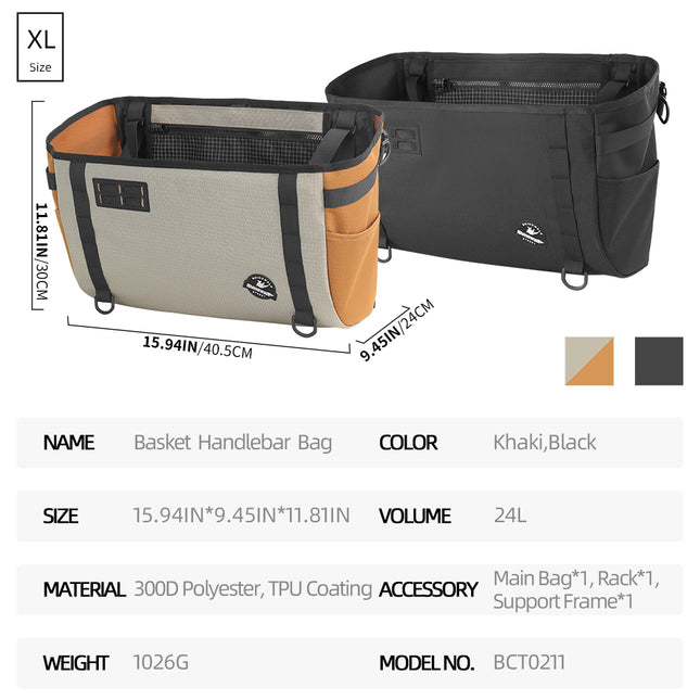 Grocery Handlebar Bag for Folding Bikes