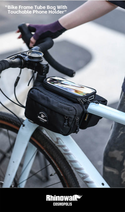 Bike Frame Tube Bag WithTouchable Phone Holder