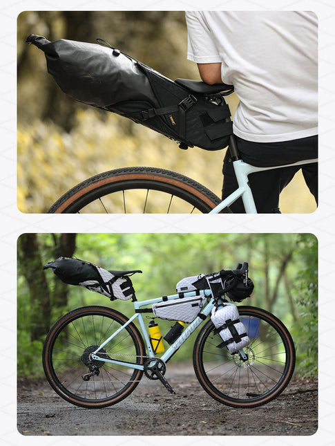 Rhinowalk Wilderness saddle bag used for bikepacking