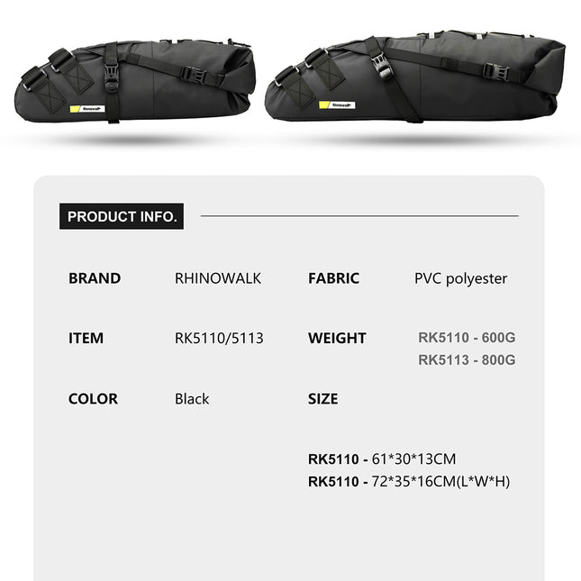 10L/13L Saddle Bag with Waterproof Lining -RK5110/RK5113