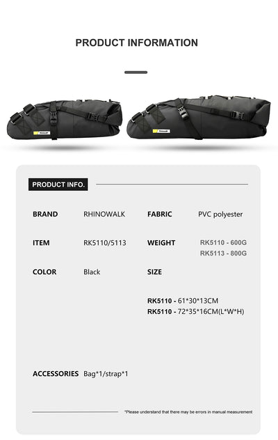 10L/13L Saddle Bag with Waterproof Lining -RK5110/RK5113