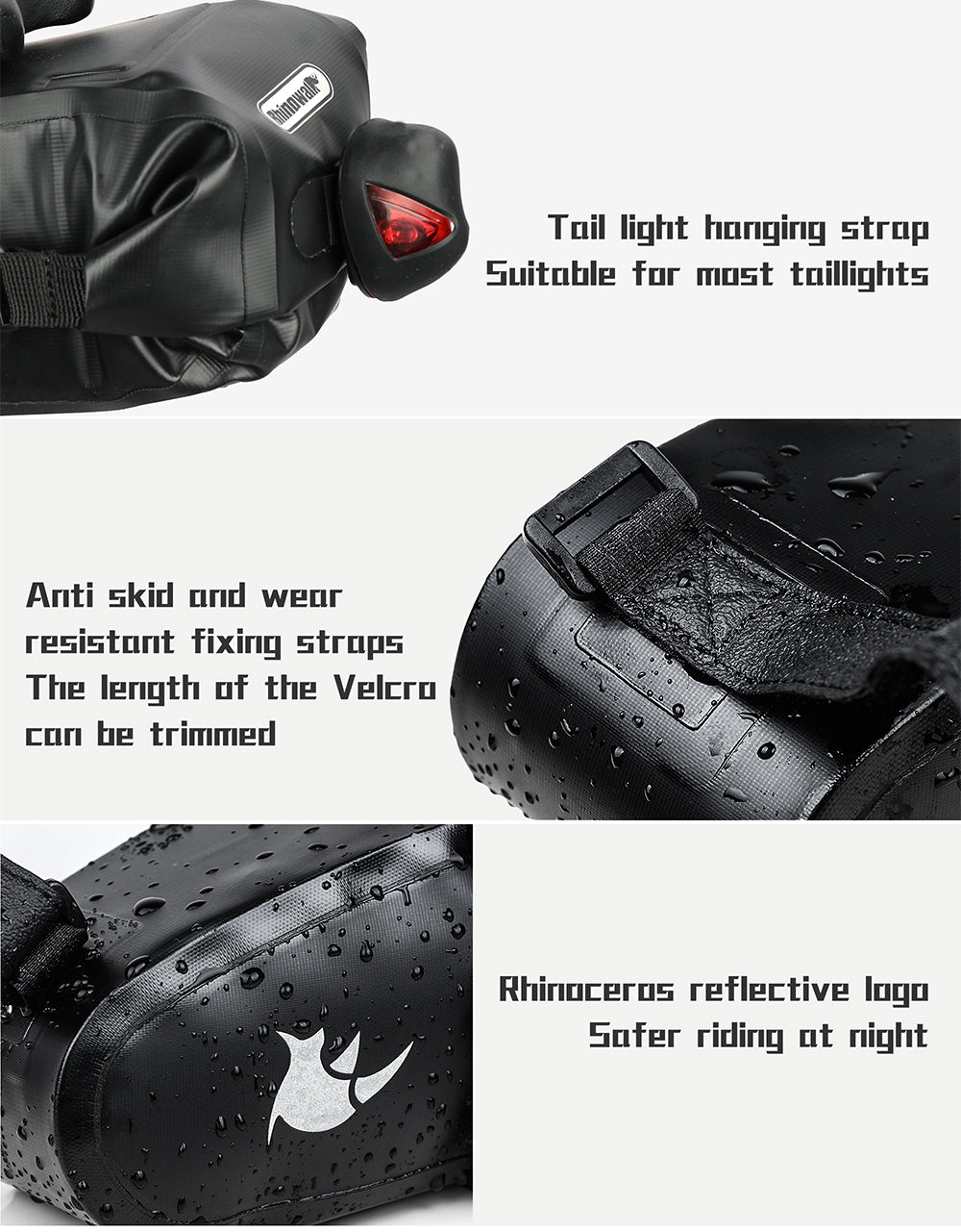 1.5L/2.5/4L Waterproof Bike Saddle Seat Bag