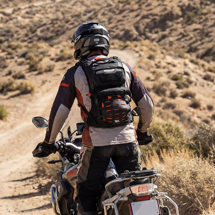 10L Motorcycle Riding Backpack, Adventure Hydration Backpack with Protective Back Padding, Rain Cover & Chest Pack Compatibility