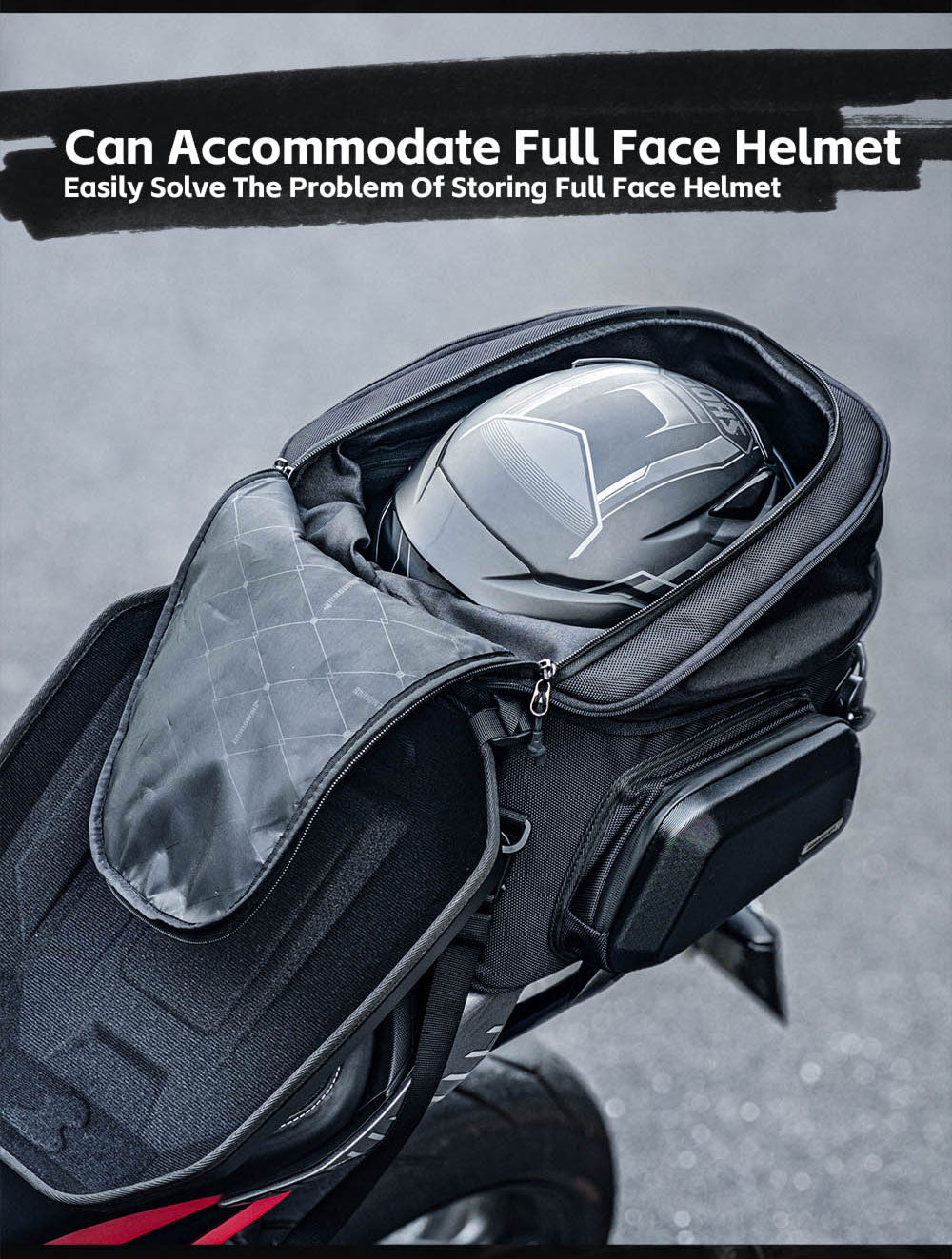 23L-35L ABS Hard Shell Tail  Bag with Expandable