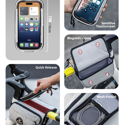 Bike Frame Tube Bag WithTouchable Phone Holder