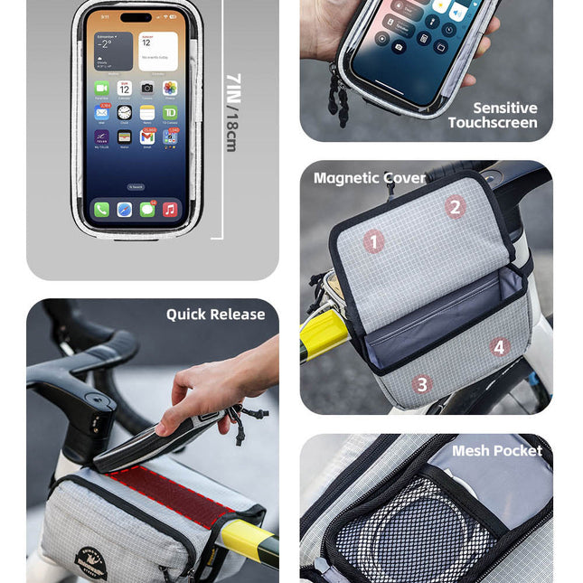 Bike Frame Tube Bag WithTouchable Phone Holder