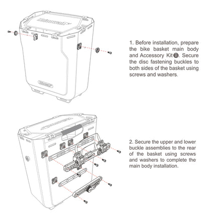 20L Bike Box Rear Pannier Bag – Hard Shell Bicycle Basket with Shoulder Strap