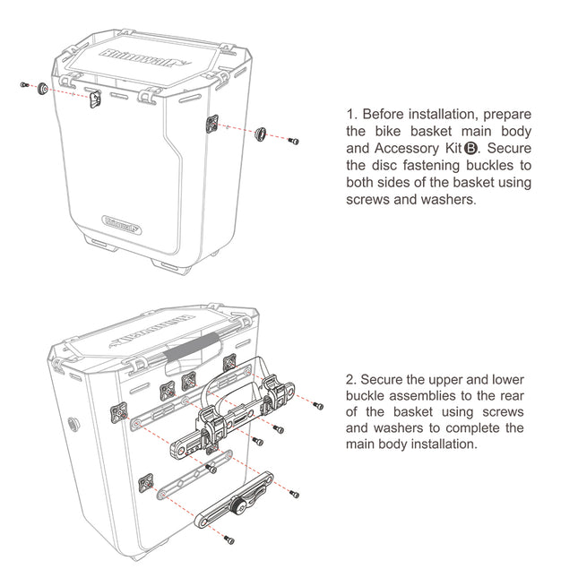 20L Bike Box Rear Pannier Bag – Hard Shell Bicycle Basket with Shoulder Strap